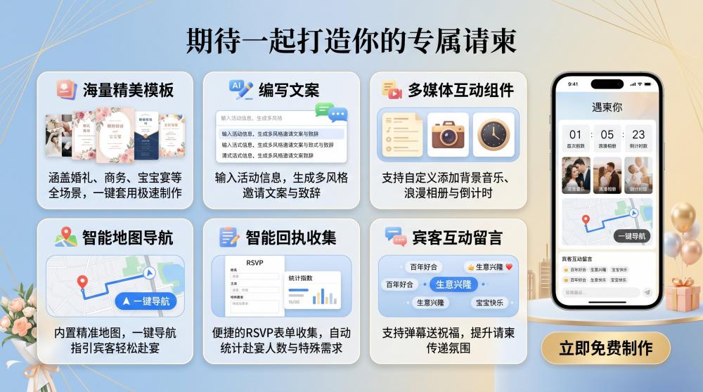 聚会组织者封神技巧！零基础也能一键搞定电子邀请函，告别反复催人痛点